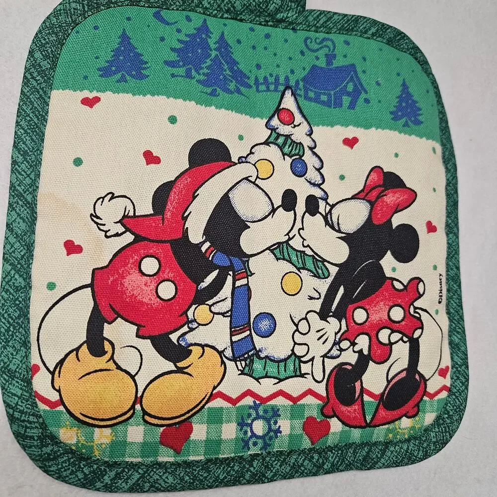 Mickey Mouse Christmas Vintage Kitchen Oven Mitt and Pot Holder